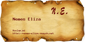 Nemes Eliza névjegykártya